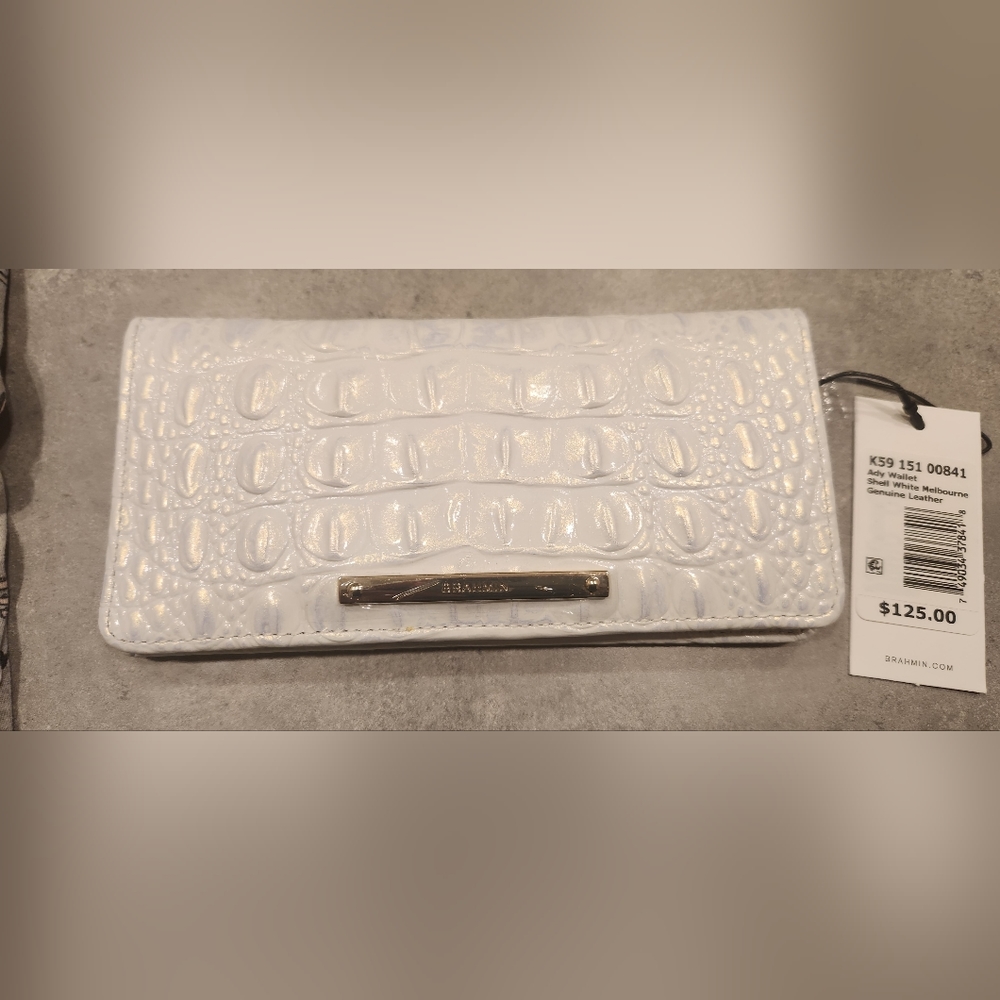 Brahmin Ady  Wallet Shell White NWT.